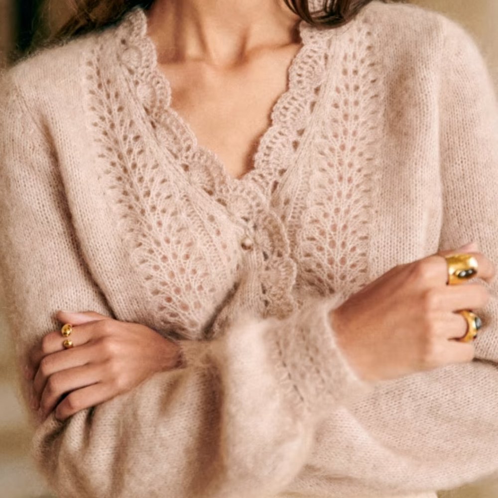 Sezane Angelie Cardigan Light Beige XS